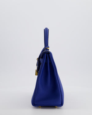 Hermès Kelly 25 Retourne Bag in Bleu France Togo Leather Bleu with Gold Hardware
