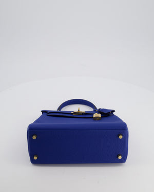Hermès Kelly 25 Retourne Bag in Bleu France Togo Leather Bleu with Gold Hardware