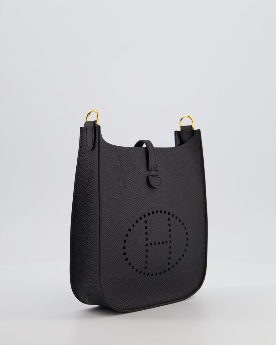 *SUPER RARE* Hermès Mini Evelyne Sellier Bag in Black Epsom Leather with Gold Hardware