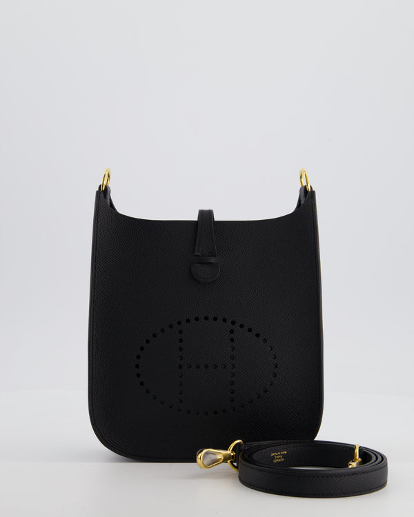 *SUPER RARE* Hermès Mini Evelyne Sellier Bag in Black Epsom Leather with Gold Hardware