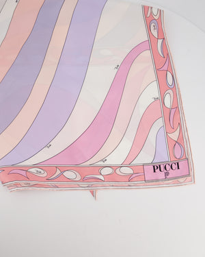 Emilio Pucci Silk-Twill Cap in Pastel Pink, Lilac and White