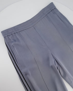 Brunello Cucinelli Blue Straight Leg Trousers with Side Stripe Detail Size IT 40 (UK 8)