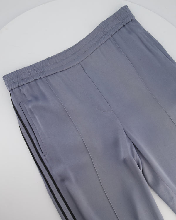 Brunello Cucinelli Blue Straight Leg Trousers with Side Stripe Detail Size IT 40 (UK 8)