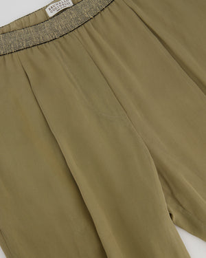 Brunello Cucinelli Taupe Sheer Organza Explorer Cargo Trousers Size IT 40 (UK 8)