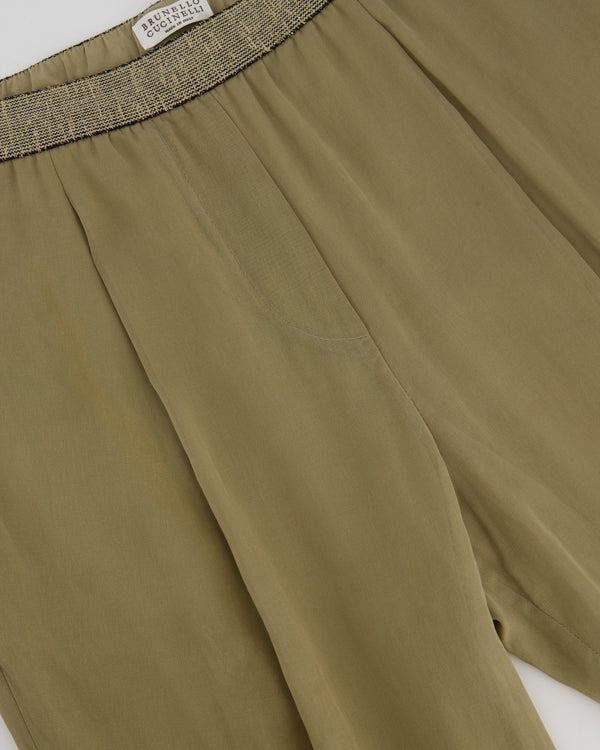 Brunello Cucinelli Taupe Sheer Organza Explorer Cargo Trousers Size IT 40 (UK 8)