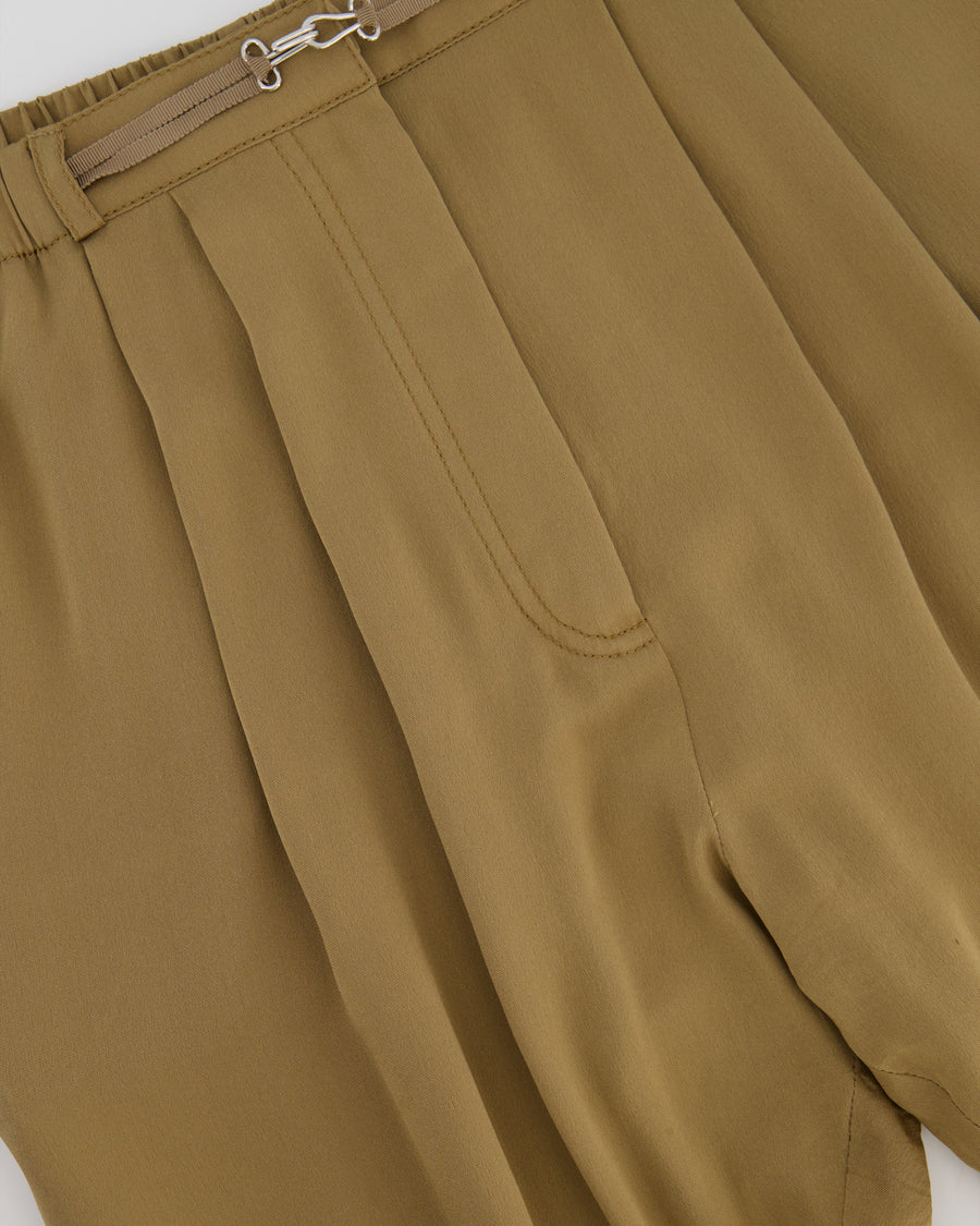 Lanvin Bronze Silk Straight Leg Trousers Size FR 38 (UK 10)