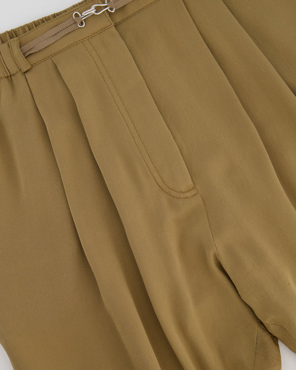 Lanvin Bronze Silk Straight Leg Trousers Size FR 38 (UK 10)
