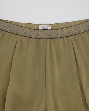 Brunello Cucinelli Taupe Sheer Organza Explorer Cargo Trousers Size IT 40 (UK 8)
