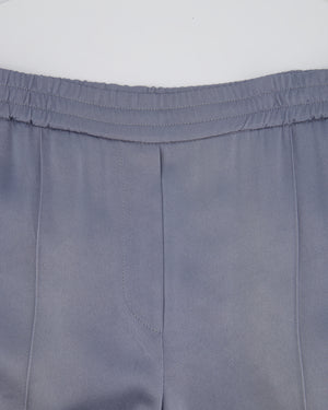 Brunello Cucinelli Blue Straight Leg Trousers with Side Stripe Detail Size IT 40 (UK 8)