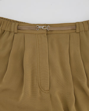 Lanvin Bronze Silk Straight Leg Trousers Size FR 38 (UK 10)