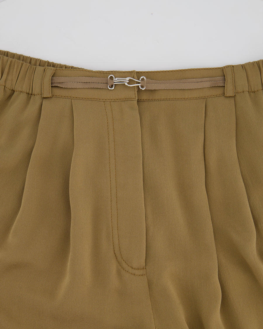 Lanvin Bronze Silk Straight Leg Trousers Size FR 38 (UK 10)