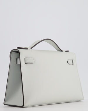 *HOT COLOUR* Hermès Mini Kelly Pochette Bag in Bleu Glacier Swift Leather with Permabrass Hardware