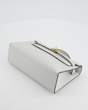 *HOT COLOUR* Hermès Mini Kelly Pochette Bag in Bleu Glacier Swift Leather with Permabrass Hardware