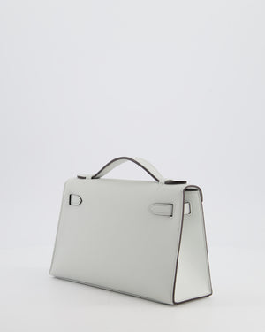 *HOT COLOUR* Hermès Mini Kelly Pochette Bag in Bleu Glacier Swift Leather with Permabrass Hardware