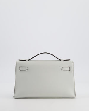 *HOT COLOUR* Hermès Mini Kelly Pochette Bag in Bleu Glacier Swift Leather with Permabrass Hardware