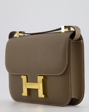 Hermès Constance III Miroir 24cm Bag in Etoupe Epsom Leather with Gold Hardware