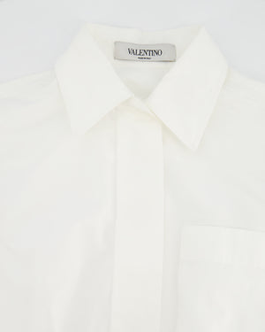 Valentino White Long Sleeve Cotton Button Down Playsuit Size IT 36 (UK 4)