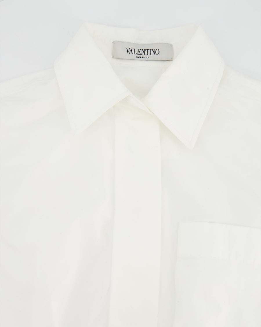 Valentino White Long Sleeve Cotton Button Down Playsuit Size IT 36 (UK 4)