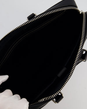 Gucci Black GG Canvas Brief Case Bag with Leather Handles and Trim with Silver Hardware