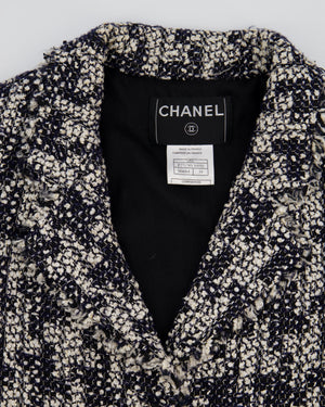 Chanel Black and White Tweed Jacket with CC Logo Buttons Size FR 34 (UK 6)