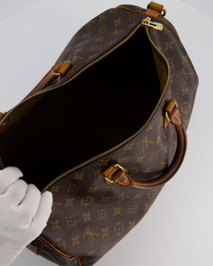 Louis Vuitton Brown Monogram Canvas Speedy 40 Bag with Gold Hardware