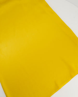 Prada Yellow Satin Mini Slip Dress with White Lace Insert and Black Prada Logo Size IT 38 (UK 6)