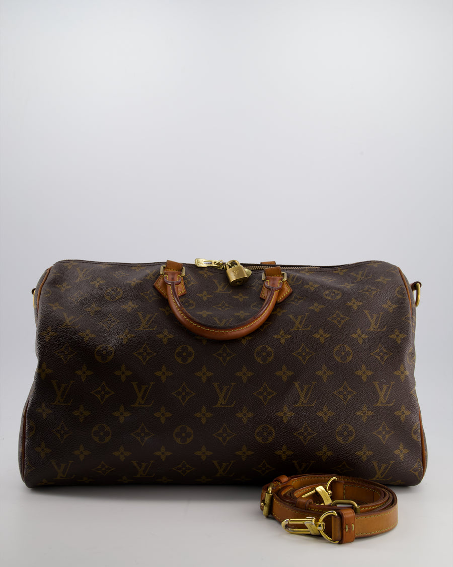 Louis Vuitton Brown Monogram Canvas Speedy 40 Bag with Gold Hardware