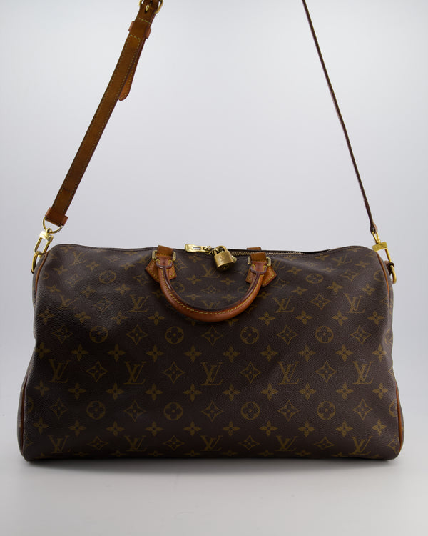 Louis Vuitton Brown Monogram Canvas Speedy 40 Bag with Gold Hardware