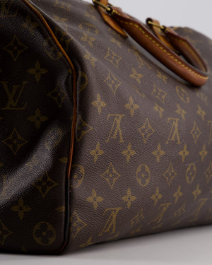 Louis Vuitton Brown Monogram Canvas Speedy 40 Bag with Gold Hardware