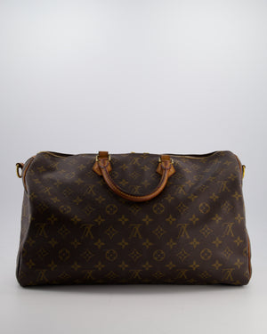 Louis Vuitton Brown Monogram Canvas Speedy 40 Bag with Gold Hardware