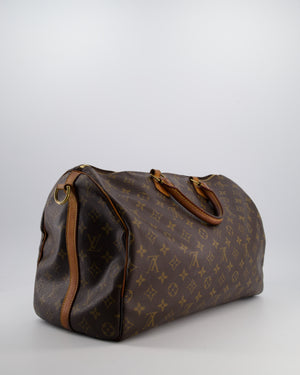 Louis Vuitton Brown Monogram Canvas Speedy 40 Bag with Gold Hardware