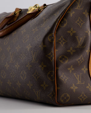 Louis Vuitton Brown Monogram Canvas Speedy 40 Bag with Gold Hardware