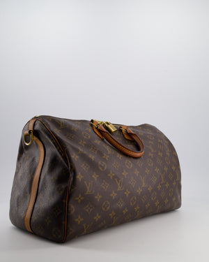 Louis Vuitton Brown Monogram Canvas Speedy 40 Bag with Gold Hardware