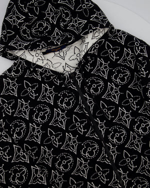 Louis Vuitton x NBA Mens Strategic Flowers Black and White Quilted Hoodie Size XXL (UK 46)