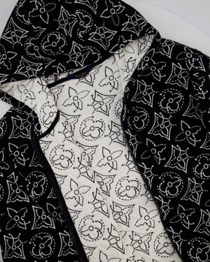 Louis Vuitton x NBA Mens Strategic Flowers Black and White Quilted Hoodie Size XXL (UK 46)
