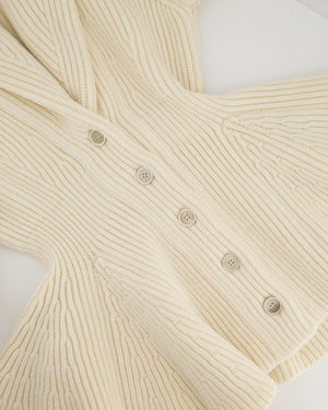 Alexander McQueen Cream Wool Peplum Cardigan Size XL (UK 14)
