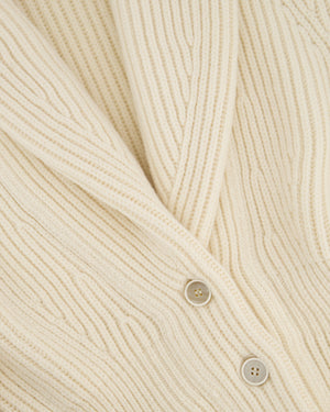 Alexander McQueen Cream Wool Peplum Cardigan Size XL (UK 14)