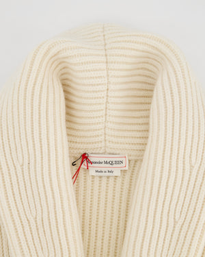 Alexander McQueen Cream Wool Peplum Cardigan Size XL (UK 14)