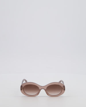 Céline Triomphe 01 Sunglasses in Semi-Transparent Brown Acetate with Gold Logo Detail