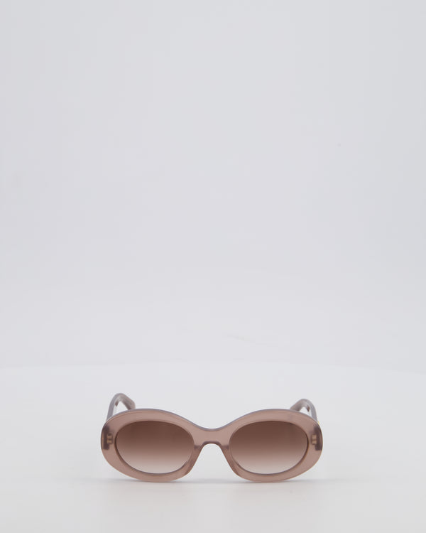 Céline Triomphe 01 Sunglasses in Semi-Transparent Brown Acetate with Gold Logo Detail