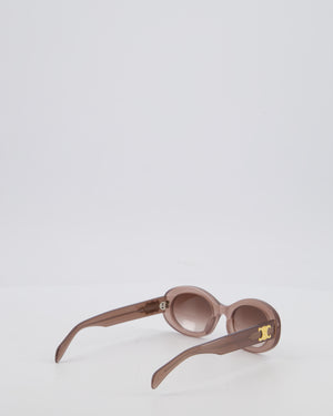 Céline Triomphe 01 Sunglasses in Semi-Transparent Brown Acetate with Gold Logo Detail