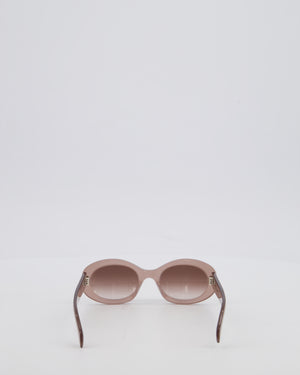 Céline Triomphe 01 Sunglasses in Semi-Transparent Brown Acetate with Gold Logo Detail