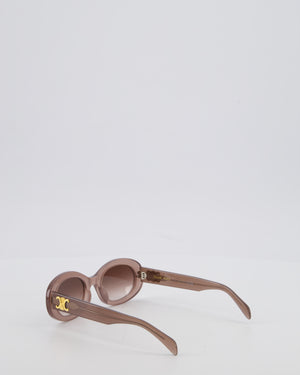 Céline Triomphe 01 Sunglasses in Semi-Transparent Brown Acetate with Gold Logo Detail