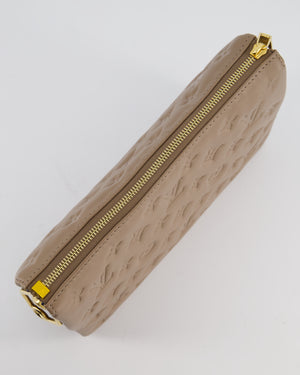 Louis Vuitton Beige Coussin PM Bag in Monogram Embossed Calfskin Leather with Gold Chain Strap