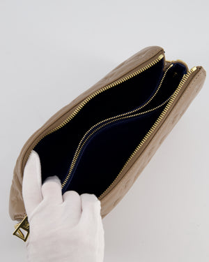 Louis Vuitton Beige Coussin PM Bag in Monogram Embossed Calfskin Leather with Gold Chain Strap