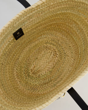 Givenchy Voyou Natural and Beige Straw Basket with Leather logo Bag