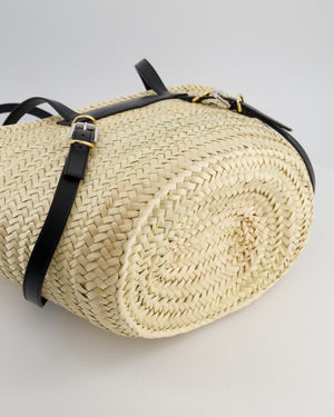 Givenchy Voyou Natural and Beige Straw Basket with Leather logo Bag
