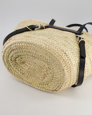 Givenchy Voyou Natural and Beige Straw Basket with Leather logo Bag