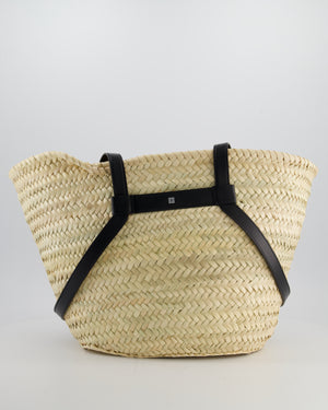 Givenchy Voyou Natural and Beige Straw Basket with Leather logo Bag