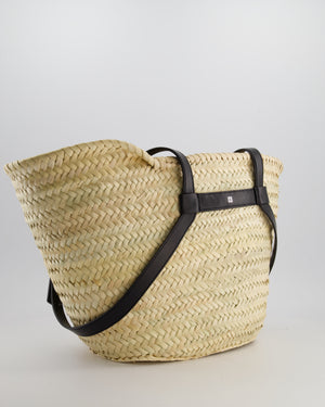 Givenchy Voyou Natural and Beige Straw Basket with Leather logo Bag